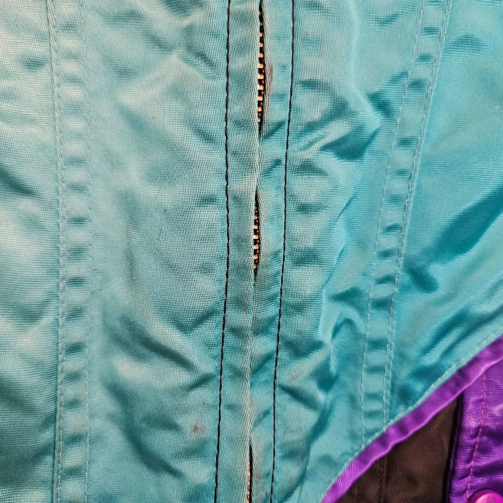 Vintage Arctic Cat Snowmobile Jacket XXXL Thinsulate Colorblock Teal Purple 90s